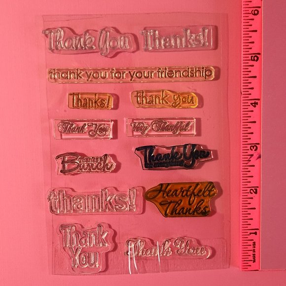 #187 THANK YOU STAMP SET: 13 THANK YOU SENTIMENTS, FRIENDSHIP - Picture 4 of 4